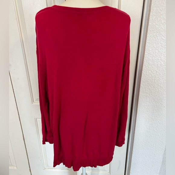 Peloton Sweatshirt Side Slit Red Super Soft Light Size XL - Picture 4 of 9